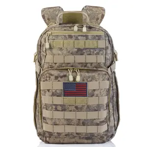 Tactical Military Camo Backpack 40L – Army Molle Assault Pack with Hydration Compartment, Multiple Pockets, Heavy Duty Bug Out Bag for Hiking, Camping, Survival, Outdoor Gear