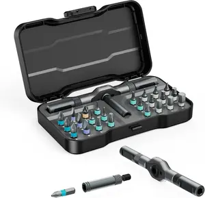 24-in-1 Magnetic Ratchet Screwdriver Set with Portable Case, Versatile Home Repair Tool, Compact Multi-Function DIY Set