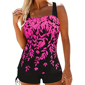 Plus Size Tankini Swimsuits for Women Two Piece Swimwear Top Shorts Tummy Control Bathing Suits S-3XL