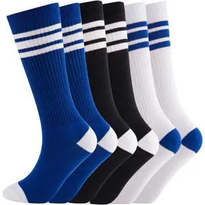 KF12-SOK014   Knee High Tube Socks Comfortable and Breathable with Triple Stripes for Boys