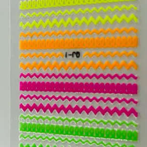 Vibrating Lines Nail Art Neon Wave Designs for Stylish Manicures and Pedicures