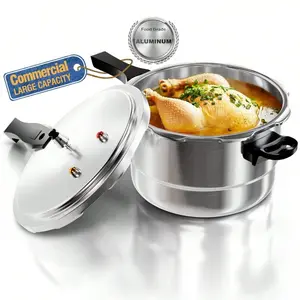 Aluminum Pressure Cooker – Compatible with Gas & Induction Stoves, Includes Release Valve, Multiple Protections, and Canning Rack for Safe Cooking