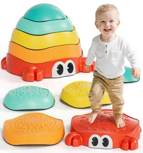 Lehoo Castle Stepping Stones for Kids, Non-Slip Toddler Stepping Stones, Indoor & Outdoor Sensory Toys, for Kids 3-5