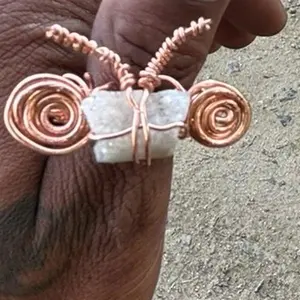 Quarts Crystal Wrap in Copper Wire - As shown in the provided image
