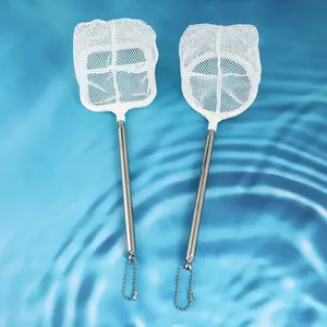2pcs Extendable Small 3D Stainless Steel Fish Net, Aquarium Use, Tropical Ornamental Fish Scoop Net, Handheld Fish Shrimp Catching Net