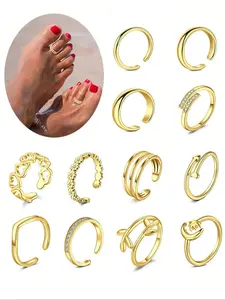 Cute Toe Ring Set, Adjustable Jewelry, Adjustable Stainless Steel Toe Ring, Summer Beach Must-have Fashion Item, Comfortable To Wear