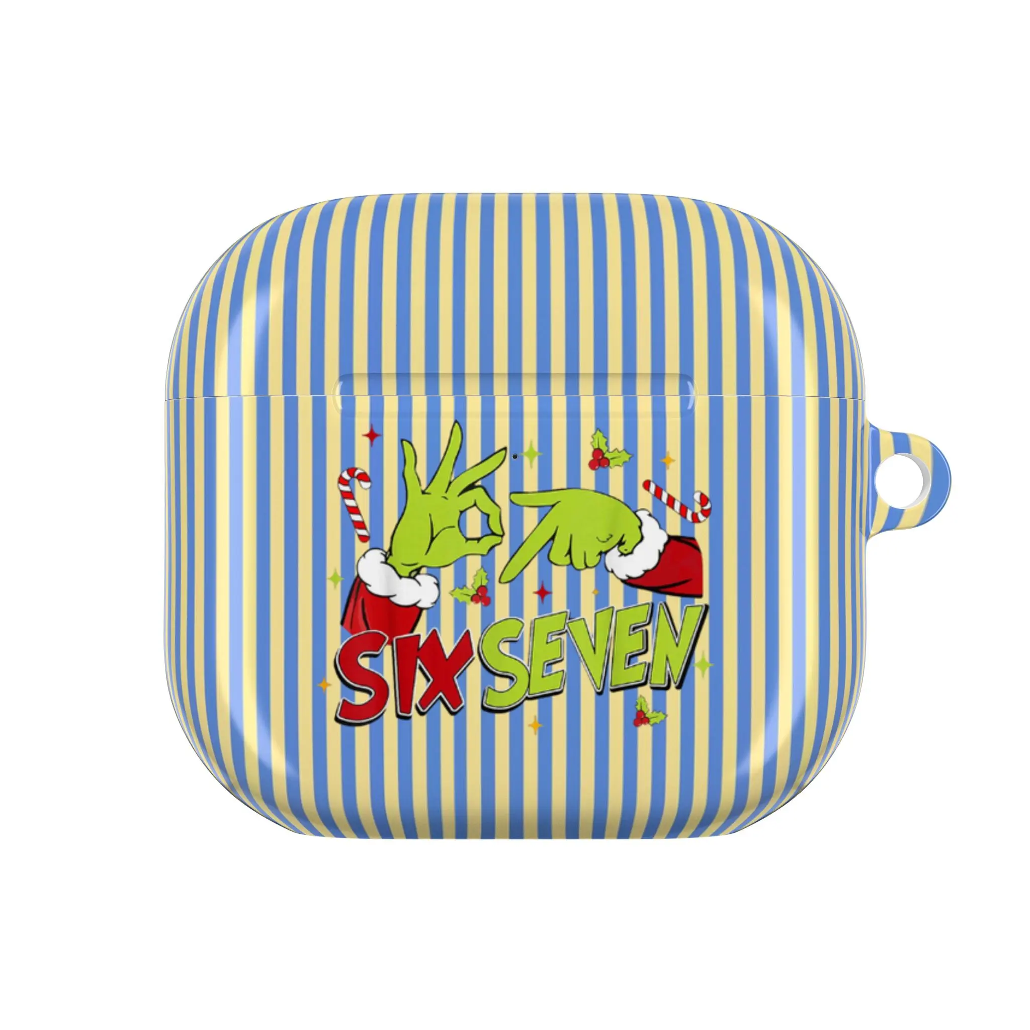 Funny Grinchy Hand Six Seven Christmas Earbuds Case Cover for Apple AirPods Pro1,2,3 , AirPods 1, 2, 3, 4