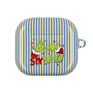 Funny Grinchy Hand Six Seven Christmas Earbuds Case Cover for Apple AirPods Pro1,2,3 , AirPods 1, 2, 3, 4