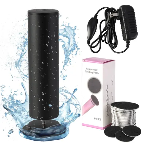Rechargeable Electric Foot Filer - Plug-Powered Aluminium Callous Removal Pedicure Tool, 360-Degree Rotation Adjustable Speed Power Scraper with 60 Pieces Sanding Discs, Abrasion-Resistant Gentle Smooth Nail Care Tool for Men/Women