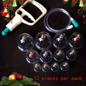 New Home Cupping Therapy Set with 12 Cups, Comes with Vacuum Cupping Gun and Cup, Suitable for Home Use