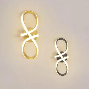 Modern LED Wall Light, Decorative Wall Light, Infinite Rotation Wall Lamp, Modern Style, 3000-6000k Warm Light, Gold//, for Bedroom, Living Room, Hallway