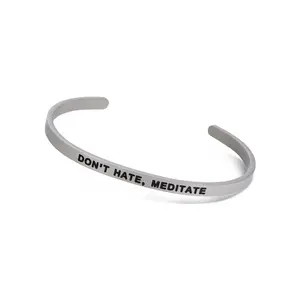 Don’t Hate, Meditate Motivational Cuff Bracelet