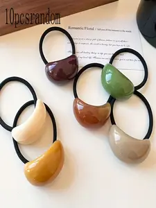 Cute High Elastic Mixed Color Hair Tie, Candy Color Acrylic Hair Accessory, Simple Rubber Band Hair Clip for Women, Cold Style Headband