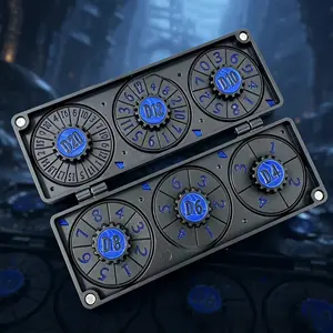 7 in 1 Metal DND Dice Set Spinner Dice Subitable for Dungeons & Dragons in Magnetic Iron Box Gold Dragon Design