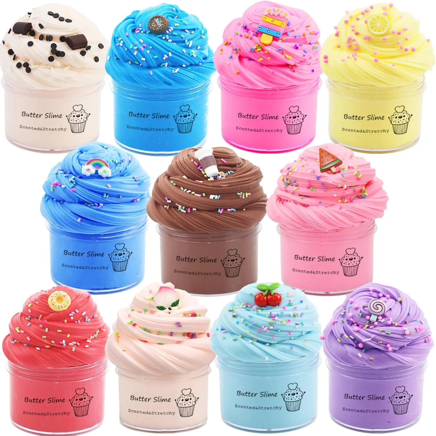 Mother's Day Gift 11-Pack Butter Slime Kit – Fidget Toy, Party Favors & Stocking Stuffers for Kids Small type of Slime
