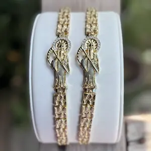 Santa Muerte Nugget Bracelet Gold Plated
