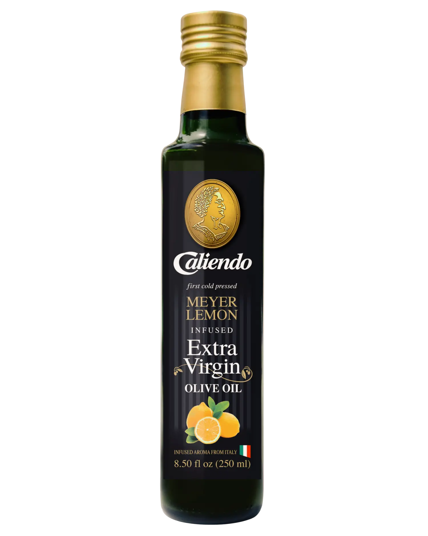 Caliendo Premium Meyer Lemon Infused Extra Virgin Olive Oil, Authentic Italian - 8.5 Fl Oz Bottle