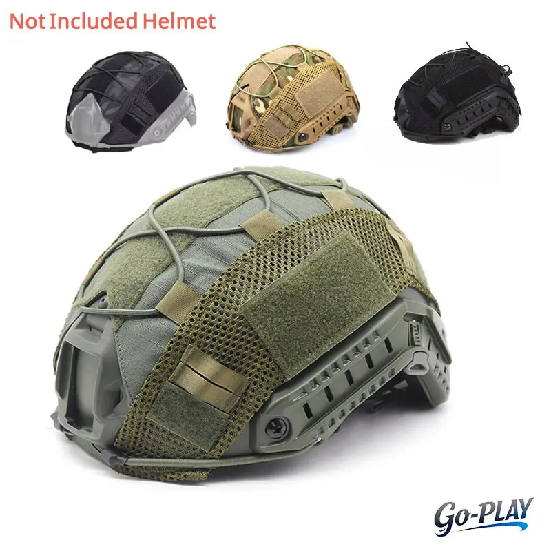 500D Nylon Tactical Fast Helmet Cover For Men, With Velcro Panels & Elastic Cord, Fits BJ/PJ/MH Fast Bump Helmet M/L/XL, Perfect For Airsoft Paintball Tactical Training (Helmet Not Included)