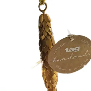 Handmade Pine Cone Ornaments on Beautiful Brushed Iron for Holiday Season