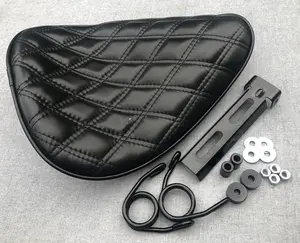 Harley Solo Seat Genuine Leather Yamaha bobber xs650 sportster chopper BSA Honda Triumph Universal Seat Diamond Stitch with Mounting Kit