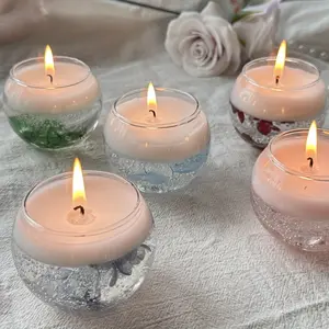 Eternal Fragrance Candle with Natural Soy Wax, Perfect for Wedding or Birthday, Decorated Dried Flowers, Single Wick, Round Shape, Jar Container