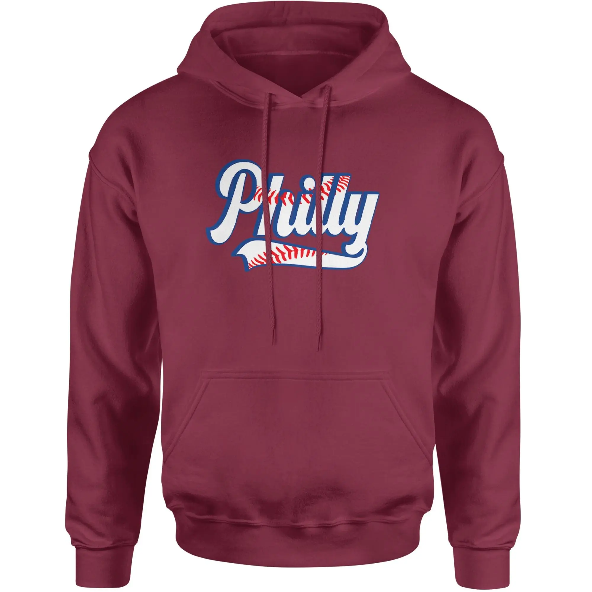 Philly Baseball Stitching Adult Hoodie Sweatshirt