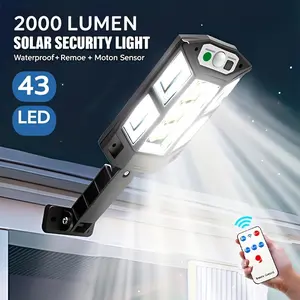 Solar Wall Light with Motion Sensor & Remote Control - 6500K Bright White, 3 Modes, Waterproof, Rechargeable Battery, Semi-Flush Mount for Driveway, Garden, Gate & Pathway Security Lighting