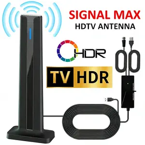 4K TV Antenna Indoor Long Range Digital Antenna, Smart IC Signal Enhancement, Free Local Channels, 1080P Full HD,Compatible with All Smart & Older Televisions