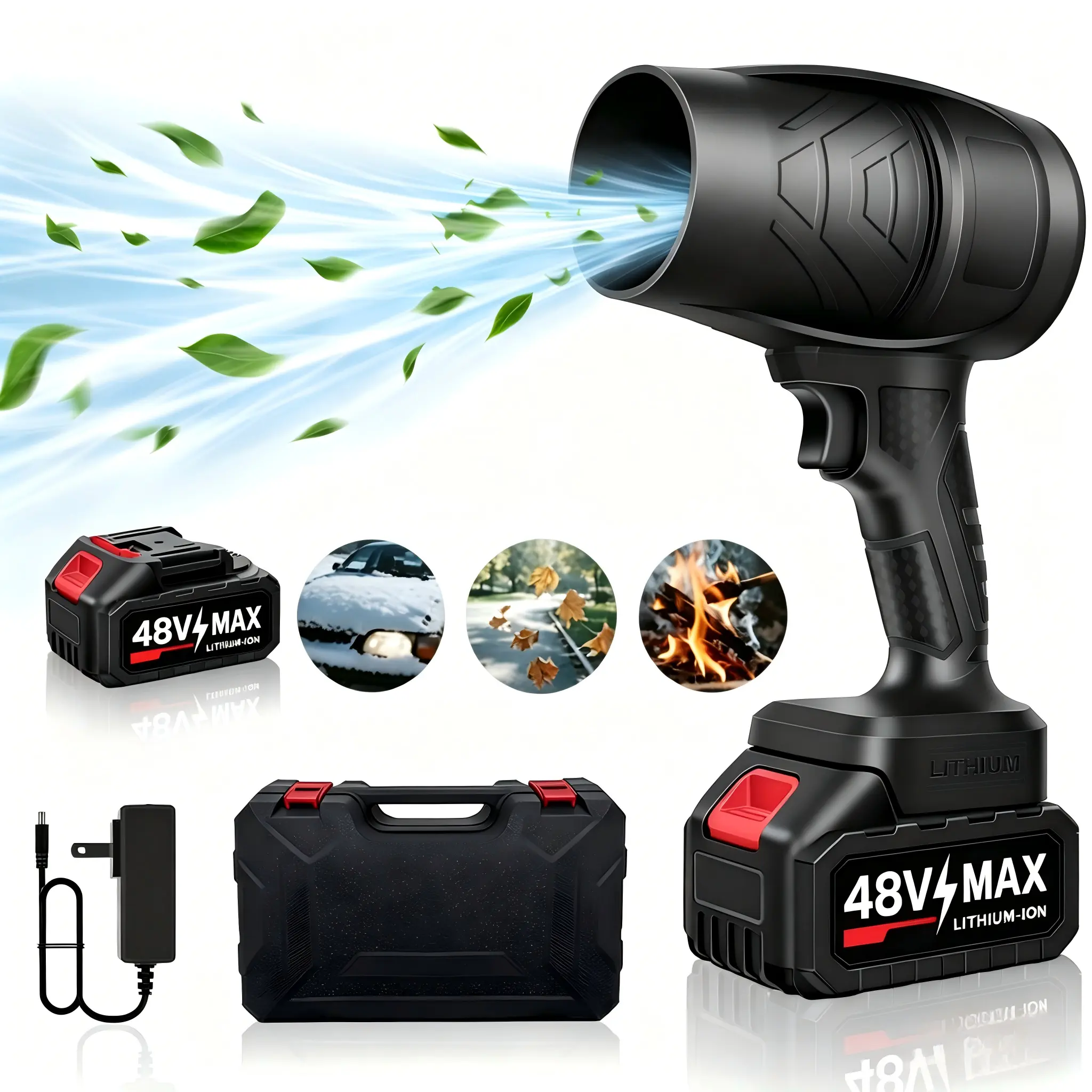 Powerful Turbo Jet Blower, Leaf Blower, Pure Copper Motor, Car Drying Tool, Handheld Snow Blower, Cordless Turbo Air Duster, Garden Maintenance Tool, Great Holiday Gift for Dad or Husband