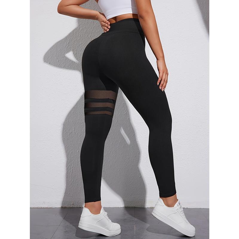 Cross Waist Color Block Yoga Workout Pants - High Waist, Running Sports Fitness Leggings - Polyester & Spandex - For Women - Suitable for Yoga, Running, Fitness - Perfect Gift for Active Women