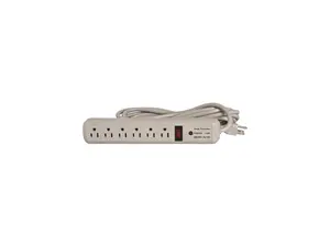 Strip Surge Protectors,1080 Joules,6 Outlets,15' Cord,Putty CCS25103