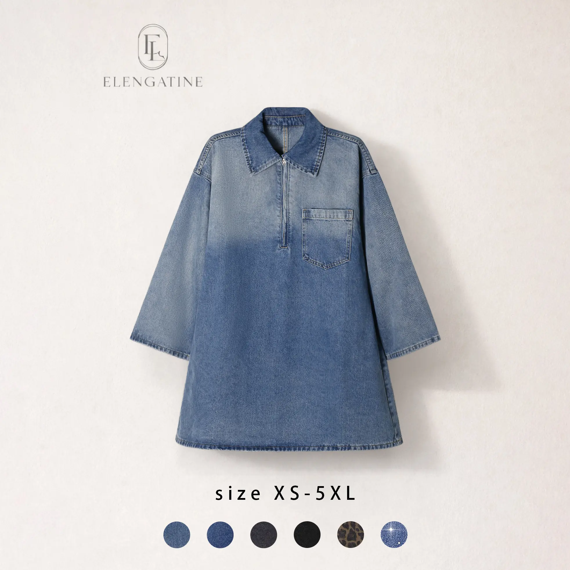 EL ELENGATINE Denim Dress for Women, Stylish Plus Size Vintage