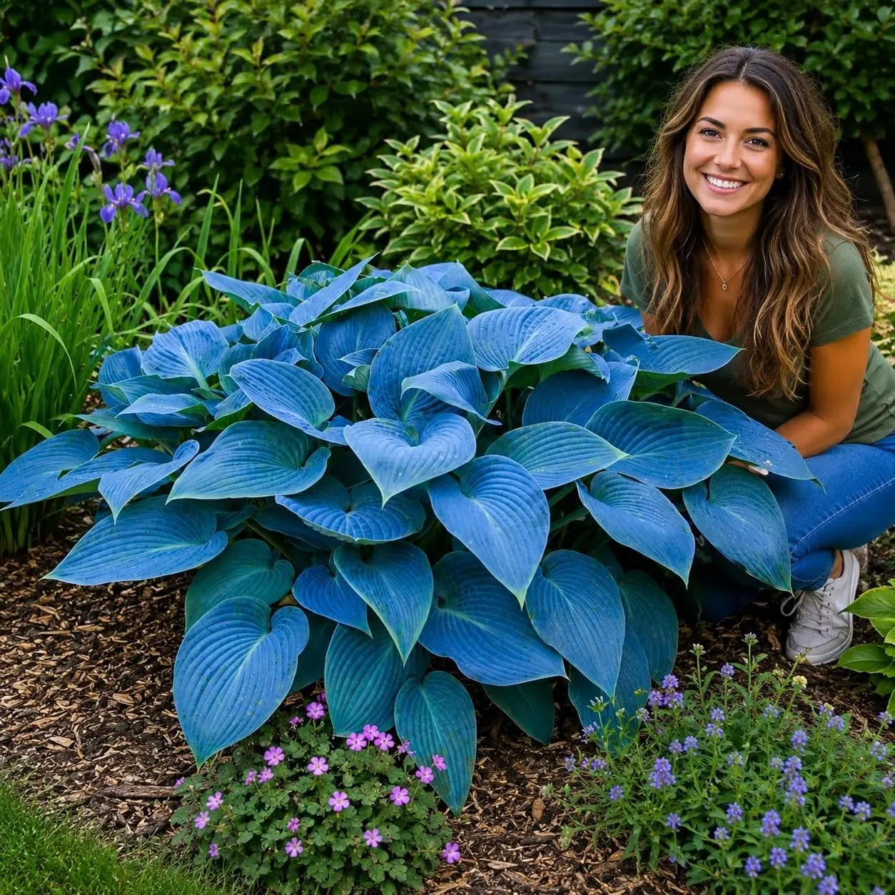 Blue Halcyon Hosta Live Starter Plant | Hardy Shade Loving Perennial | Blue Green Foliage Hosta for Garden Beds, Borders & Containers