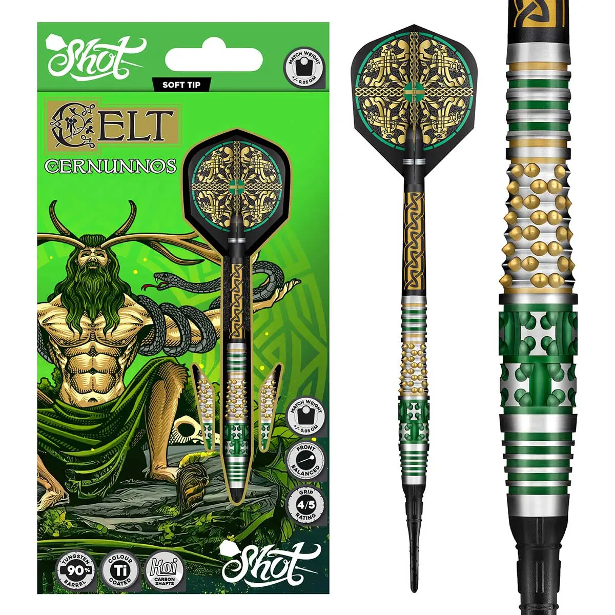 Celt Cernunnos Soft Tip Dart Set-90% Tungsten Barrels