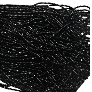 Czech Preciosa Charlotte Cut Hank 11/0 Black Opaque Seed Beads