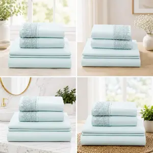 Luxury Bamboo Blend Queen Sheet Set – Deep Pocket 16” – Extra Soft – Wrinkle Resistant – 4 Piece Bedding Set