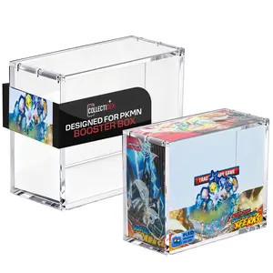 Collectidex Acrylic Booster Box Protector for PKMN Booster Boxes Ultra Thick 8mm + 5mm Magnetic Display Case Stackable for Sealed PKMN Booster Boxes (Not for Bundles or Elite Trainer Boxes)
