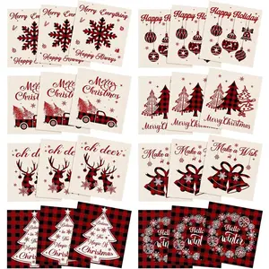 24 Pcs Swedish Dish Cloths Towels Reusable Sponge Cloths Wipes Absorbent Washable Dish Rags for(Red and Black,Bright Style)