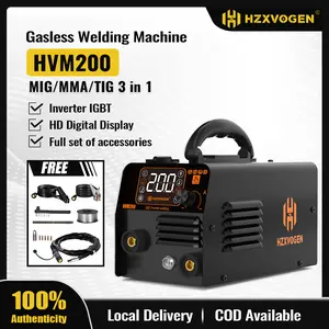 HZXVOGEN MIG Welder 140A, 110V/220V, 3 IN1 with IGBT Inverter, Automatic Wire Feed, Portable Design, Large LED Display welding machines