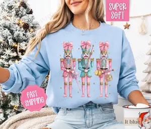Nutcracker Christmas Sweatshirt, Christmas Sweater, Women's Holiday Crewneck