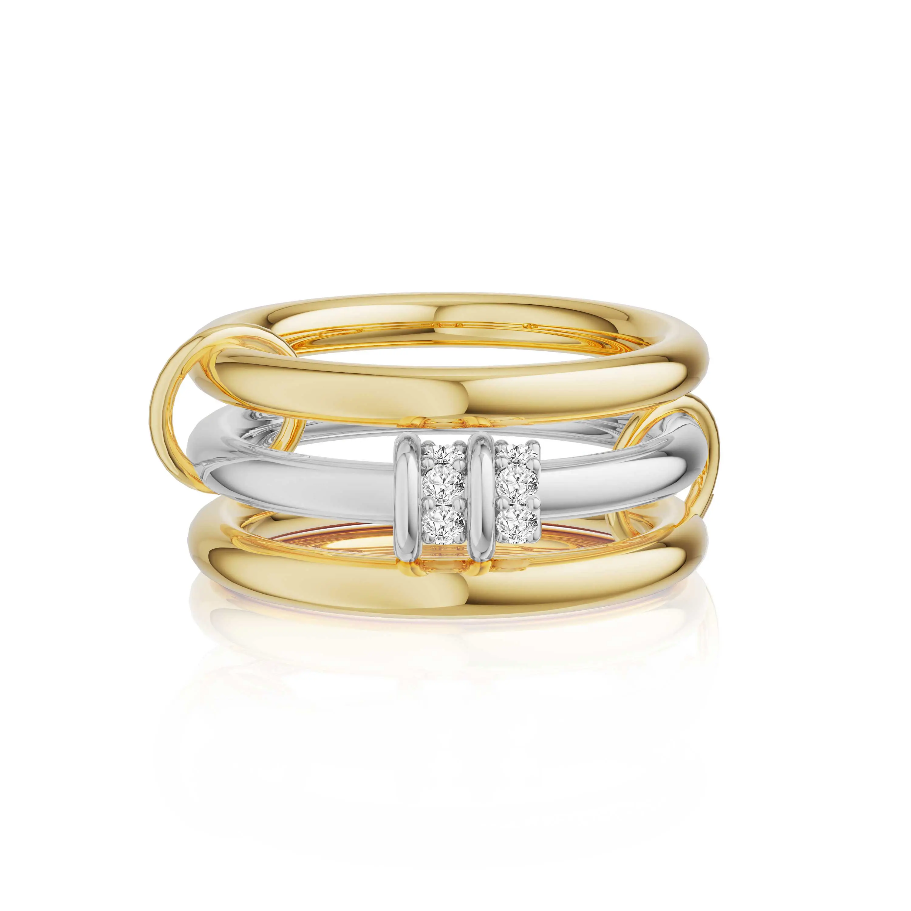 Tewiky&Dearmay Stackable Rings for Women Non Tarnish, layerd Dainty Cubic Zirconia Rings Multi Chunky Ring Mixed Metal Stacking Rings Set Prom Jewelry for Women Gifts