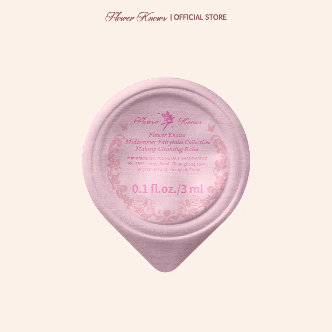 Flower Knows Midsummer Fairytales Makeup Cleansing Balm, Gentle Alcohol-Free & Hypoallergenic Cleanser for Waterproof Cosmetic, All Skin Types, Sample Size