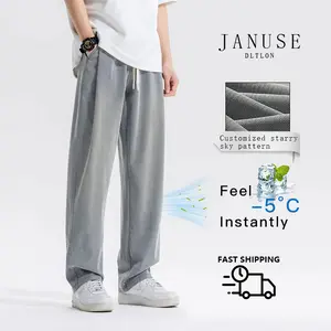 Men's Ice Feel Lyocell Tencel Jeans, Loose Breathable, Customized Pattern, Smooth and Versatile, Unisex Casual Pants