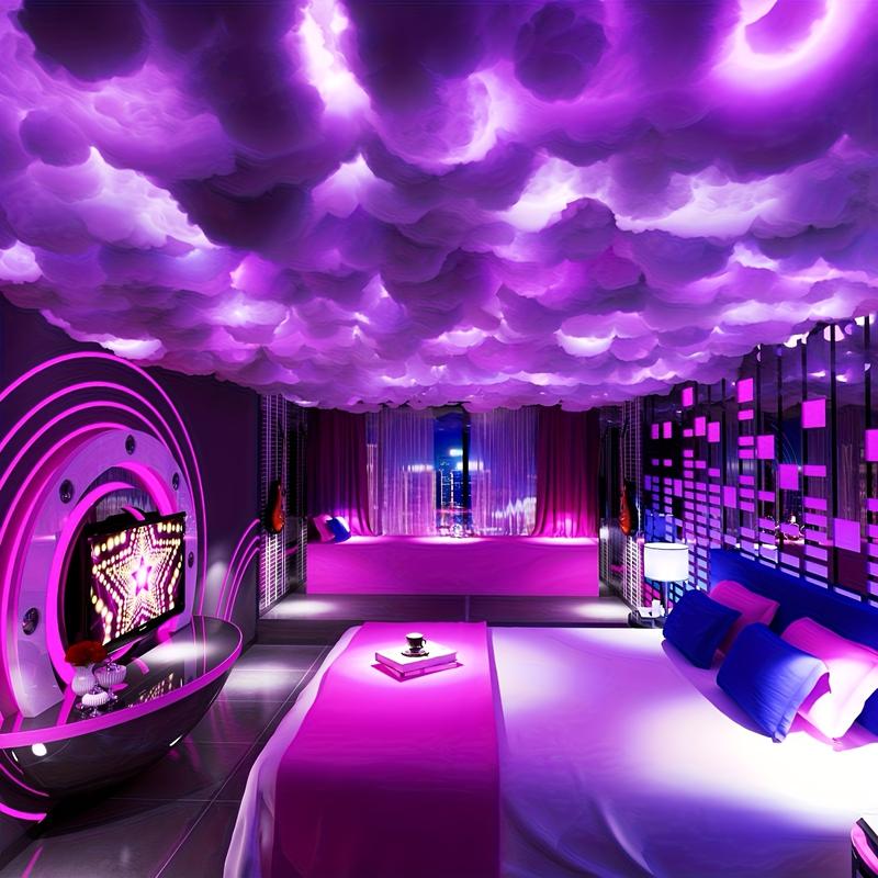 2025 New Upgraded Cloud Light For Gaming Room, Office, Hotel, Party Ceiling Or Wall Decoration, Music Synchronization With Color Changing Function