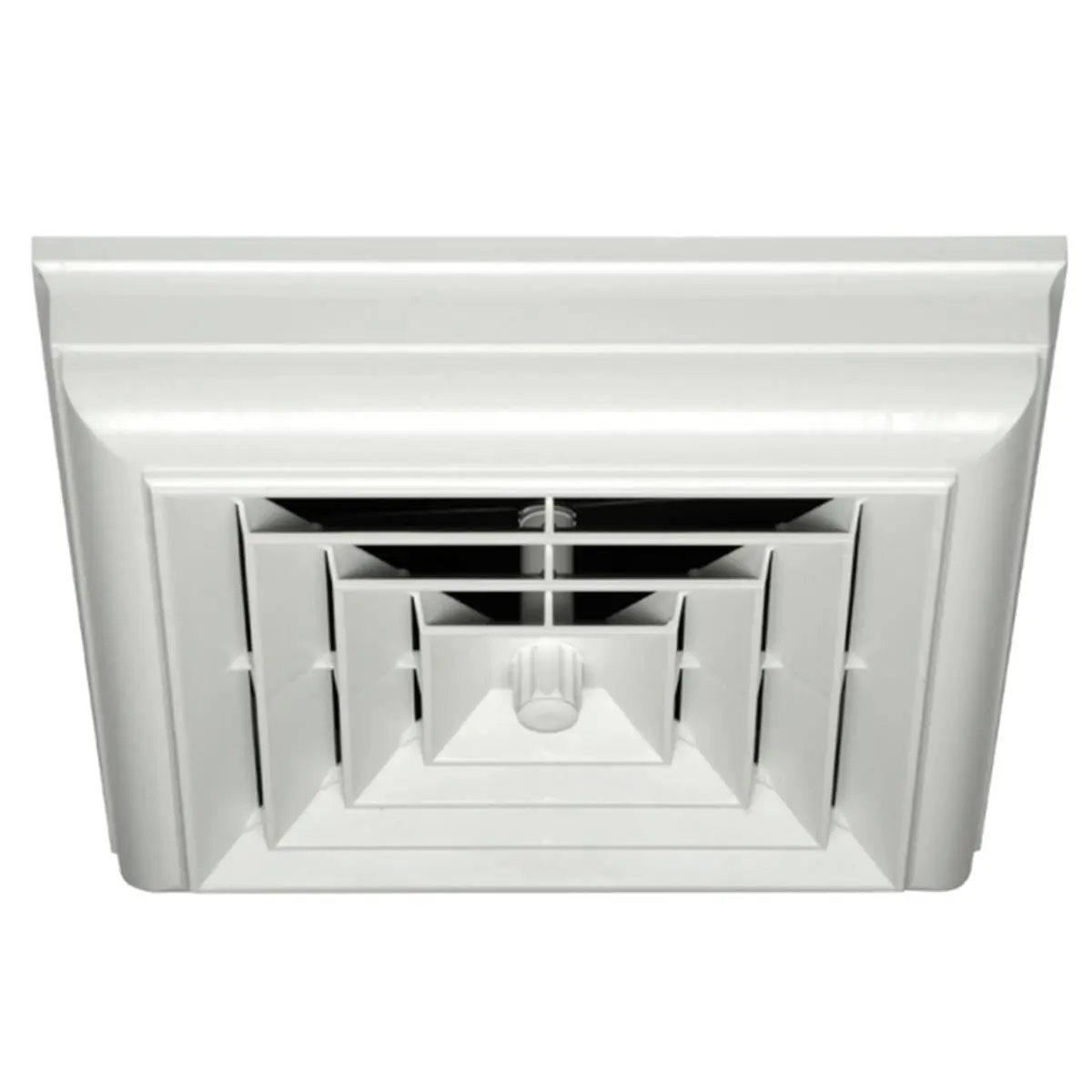212 MAIN White Square Capital Crown Ceiling Diffuser with 6 in. Boot, Paintable, Quick Connect, Havaco Compatibility, Dent-Resistant, Rust-Proof, Easy to Install