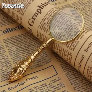 Portable Magnifier, 1 Count Vintage Handheld Magnifier, Magnifying Glass for Reading, Office Stationery & Supplies