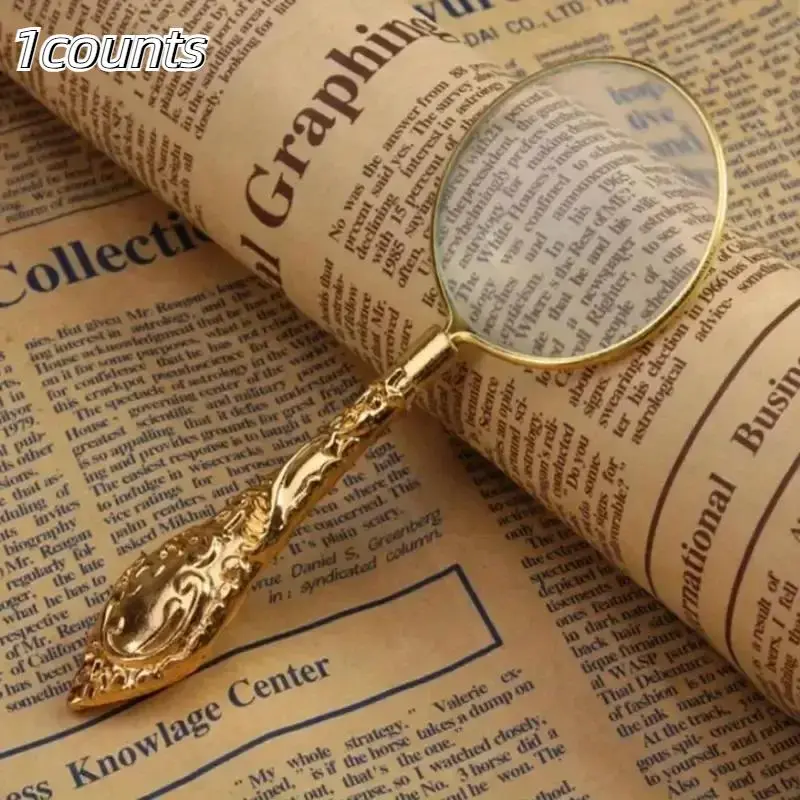 Portable Magnifier, 1 Count Vintage Handheld Magnifier, Magnifying Glass for Reading, Office Stationery & Supplies, Office Essentials, Desk Supplies, Office Gadgets, Desk Accessory, Office Accessories