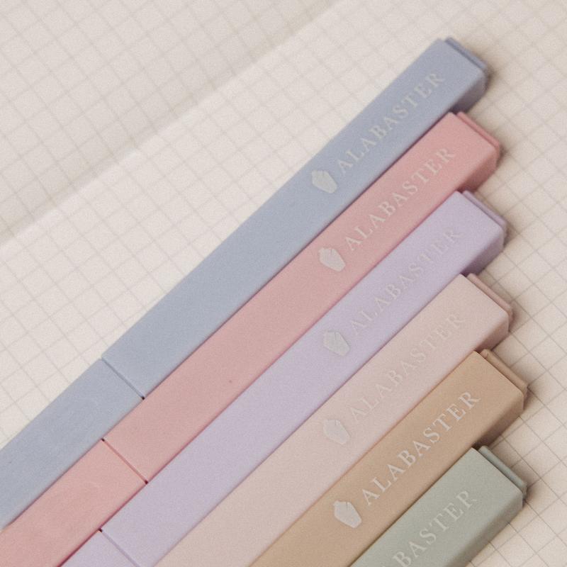 Alabaster Bible Highlighters - No Bleed Highlighter, 6 Pcs, Chisel Tip, Muted Pastel Color, Pastel Set, Aesthetic Bible Study Supplies bible journaling