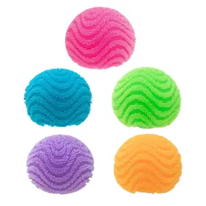 Stress Relief Fuzz Ball Soft Stretchy Textured Ball Squeeze Toy Anxiety Reduction Portable Travel School Office Stress Ball Fidget Toy  