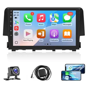 Android Car Stereo for【 Honda Civic 2016 2017 2018 2019 2020】Carplay Android Auto 9 Inch Touchscreen Car Screen with GPS Bluetooth WiFi Backup Camera